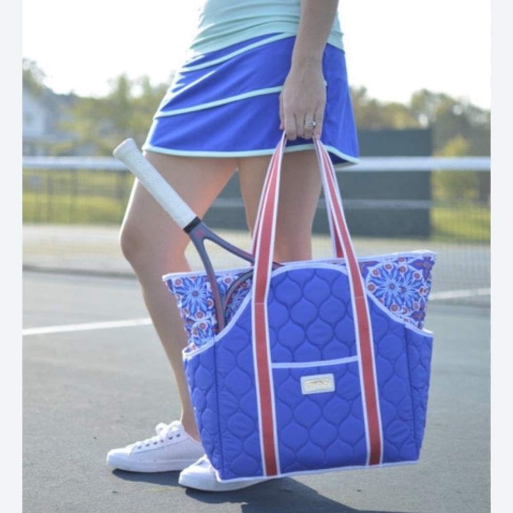 Cindy b Tennis Court Pickleball Bag in Royal Bonita blue